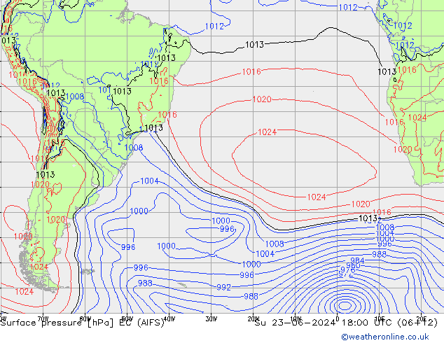 ciśnienie EC (AIFS) nie. 23.06.2024 18 UTC