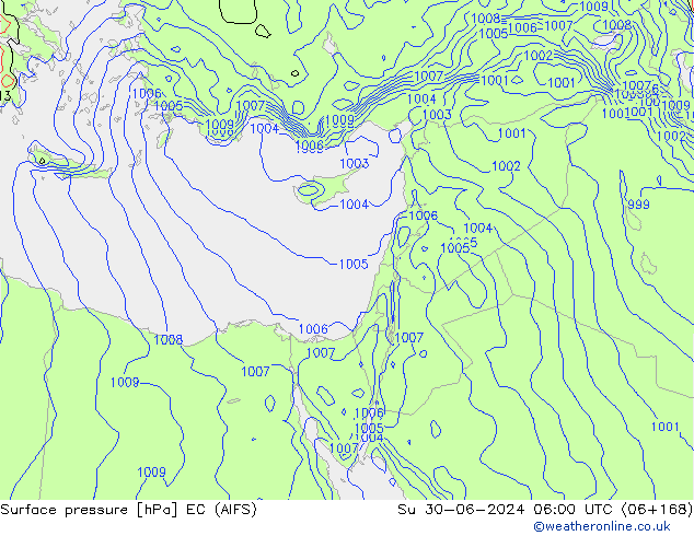 ciśnienie EC (AIFS) nie. 30.06.2024 06 UTC