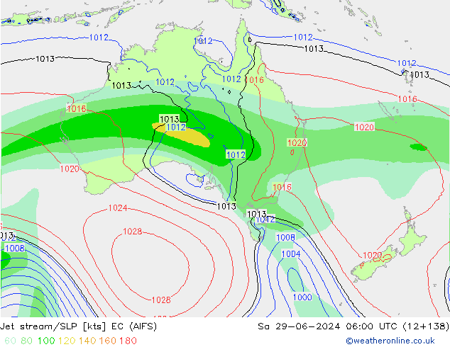 Corriente en chorro EC (AIFS) sáb 29.06.2024 06 UTC