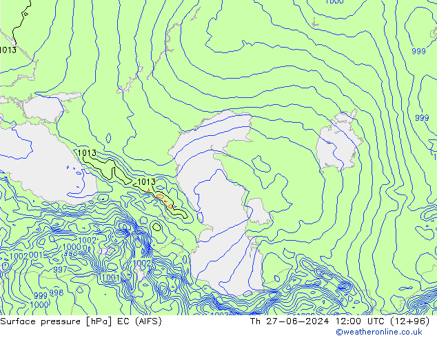 Yer basıncı EC (AIFS) Per 27.06.2024 12 UTC
