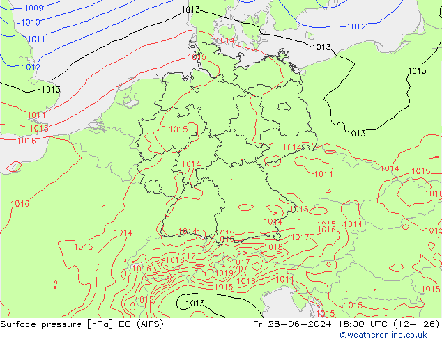 Surface pressure EC (AIFS) Fr 28.06.2024 18 UTC