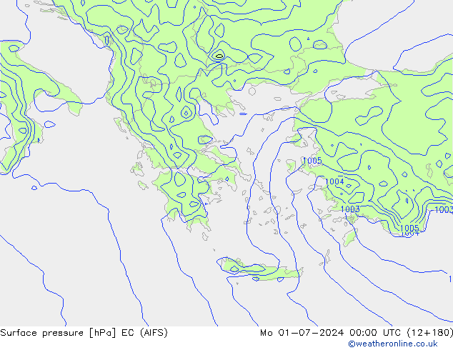 ciśnienie EC (AIFS) pon. 01.07.2024 00 UTC