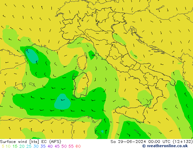 ветер 10 m EC (AIFS) сб 29.06.2024 00 UTC