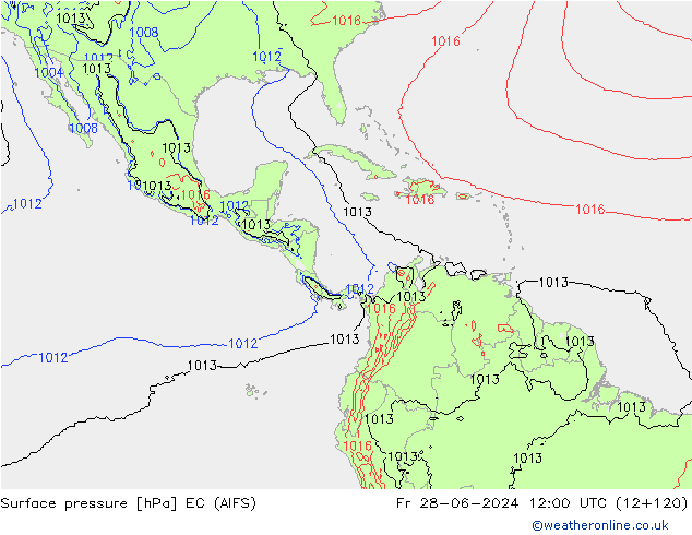 Luchtdruk (Grond) EC (AIFS) vr 28.06.2024 12 UTC