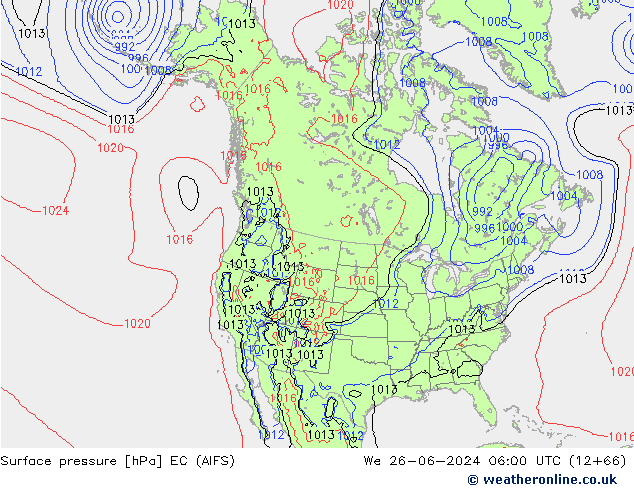 pression de l'air EC (AIFS) mer 26.06.2024 06 UTC