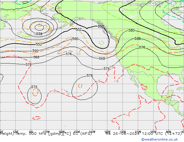 Height/Temp. 500 hPa EC (AIFS) We 26.06.2024 12 UTC