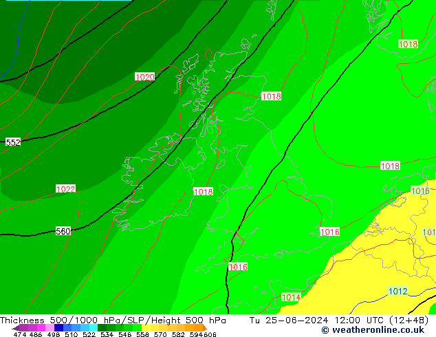 Thck 500-1000hPa EC (AIFS) mar 25.06.2024 12 UTC