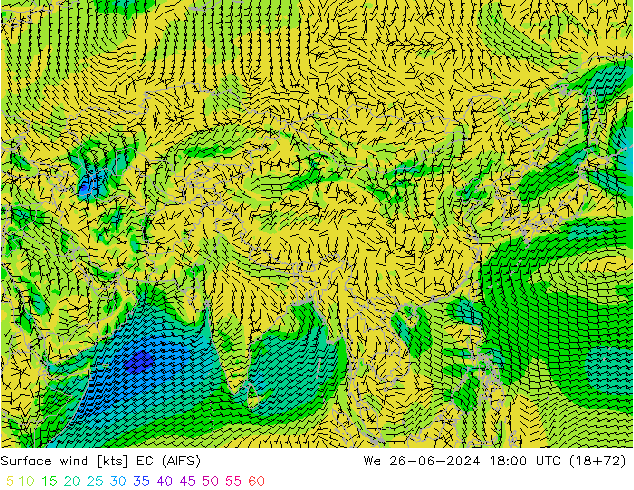 Surface wind EC (AIFS) St 26.06.2024 18 UTC