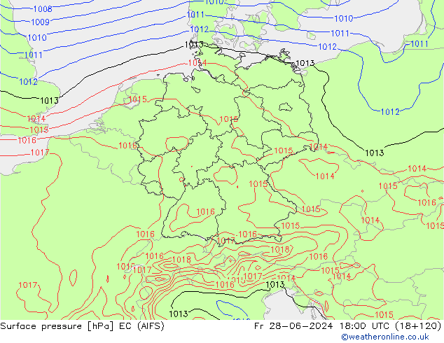 Yer basıncı EC (AIFS) Cu 28.06.2024 18 UTC