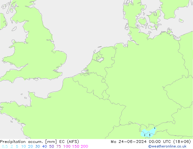 Precipitación acum. EC (AIFS) lun 24.06.2024 00 UTC