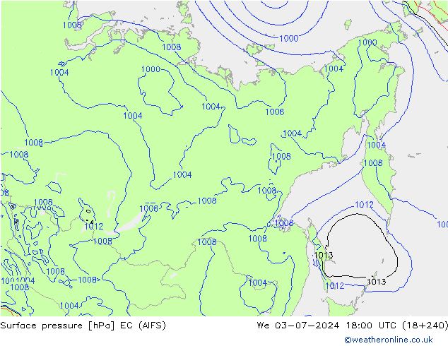 Yer basıncı EC (AIFS) Çar 03.07.2024 18 UTC