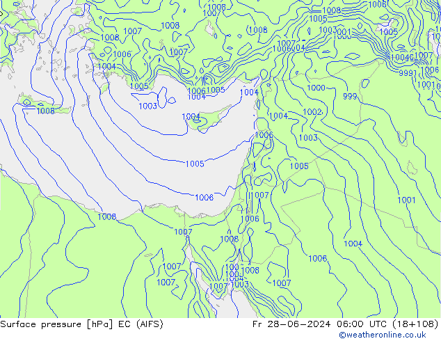 Surface pressure EC (AIFS) Fr 28.06.2024 06 UTC