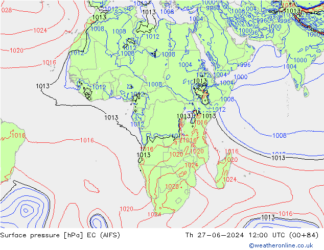 pression de l'air EC (AIFS) jeu 27.06.2024 12 UTC