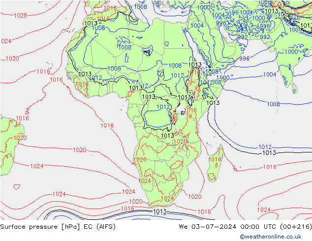 Bodendruck EC (AIFS) Mi 03.07.2024 00 UTC