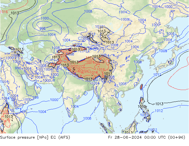 Luchtdruk (Grond) EC (AIFS) vr 28.06.2024 00 UTC