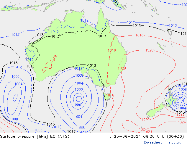 pressão do solo EC (AIFS) Ter 25.06.2024 06 UTC