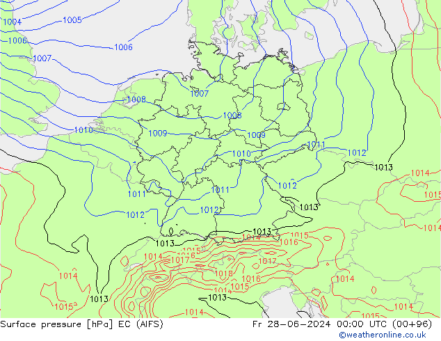 Surface pressure EC (AIFS) Fr 28.06.2024 00 UTC