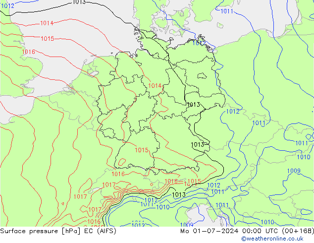 Surface pressure EC (AIFS) Mo 01.07.2024 00 UTC