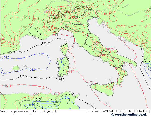 Luchtdruk (Grond) EC (AIFS) vr 28.06.2024 12 UTC