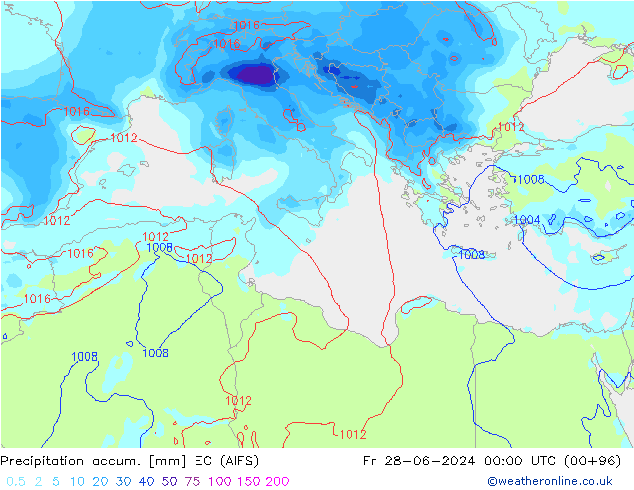 Totale neerslag EC (AIFS) vr 28.06.2024 00 UTC