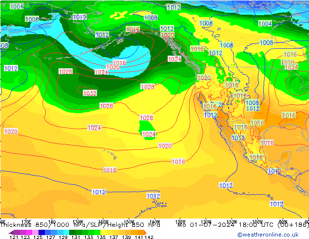 Thck 850-1000 hPa EC (AIFS) lun 01.07.2024 18 UTC