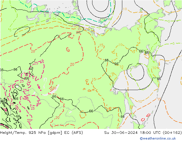 Hoogte/Temp. 925 hPa EC (AIFS) zo 30.06.2024 18 UTC