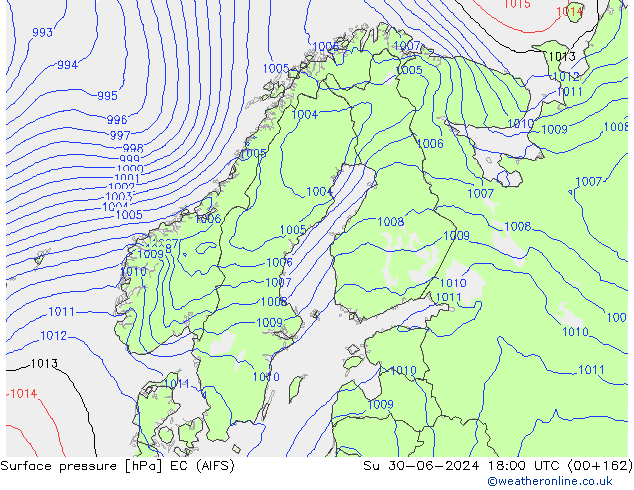 ciśnienie EC (AIFS) nie. 30.06.2024 18 UTC