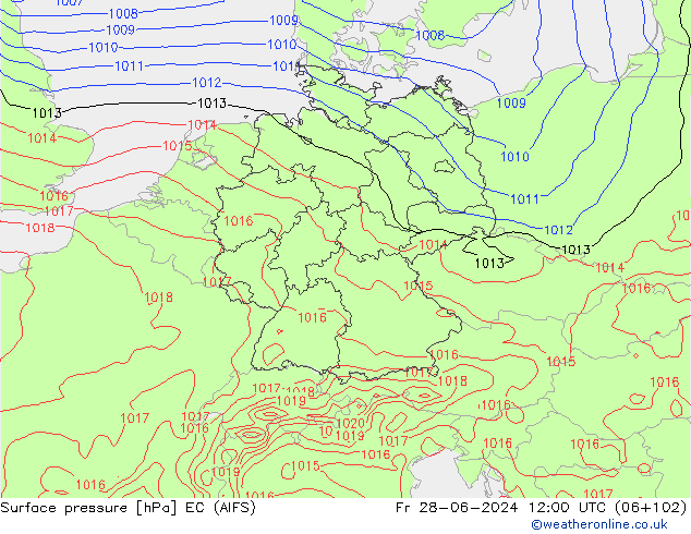 приземное давление EC (AIFS) пт 28.06.2024 12 UTC