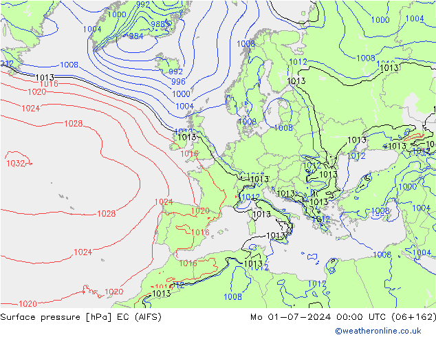 pression de l'air EC (AIFS) lun 01.07.2024 00 UTC