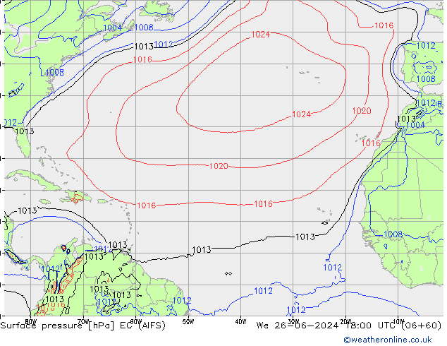 ciśnienie EC (AIFS) śro. 26.06.2024 18 UTC