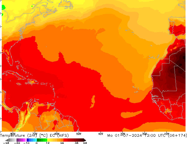 карта температуры EC (AIFS) пн 01.07.2024 12 UTC