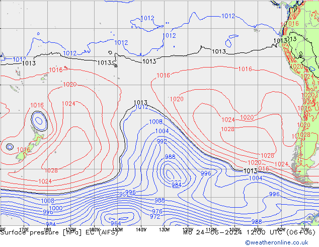 приземное давление EC (AIFS) пн 24.06.2024 12 UTC
