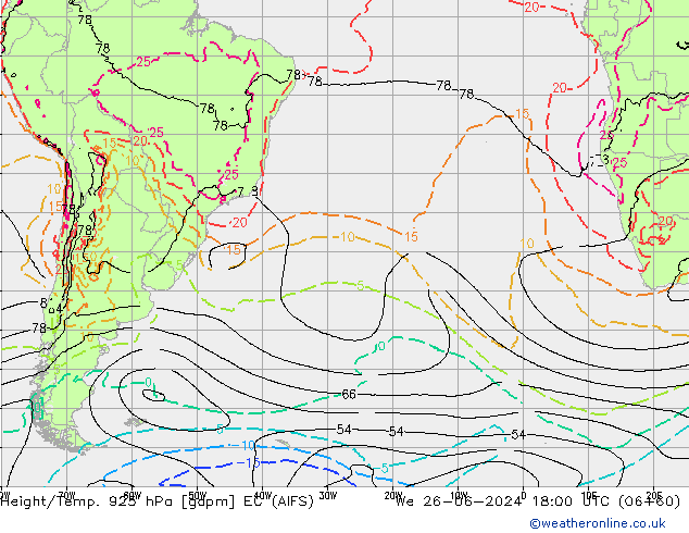 Yükseklik/Sıc. 925 hPa EC (AIFS) Çar 26.06.2024 18 UTC