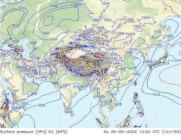 приземное давление EC (AIFS) сб 29.06.2024 12 UTC