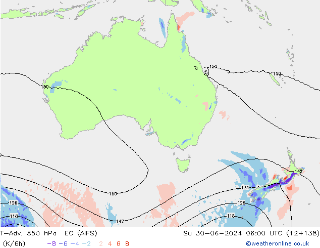 T-Adv. 850 hPa EC (AIFS) Su 30.06.2024 06 UTC