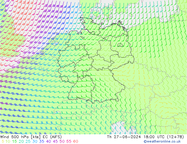 Rüzgar 500 hPa EC (AIFS) Per 27.06.2024 18 UTC