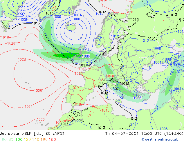 Polarjet/Bodendruck EC (AIFS) Do 04.07.2024 12 UTC