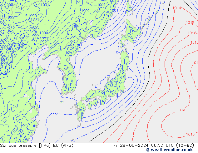 Surface pressure EC (AIFS) Fr 28.06.2024 06 UTC