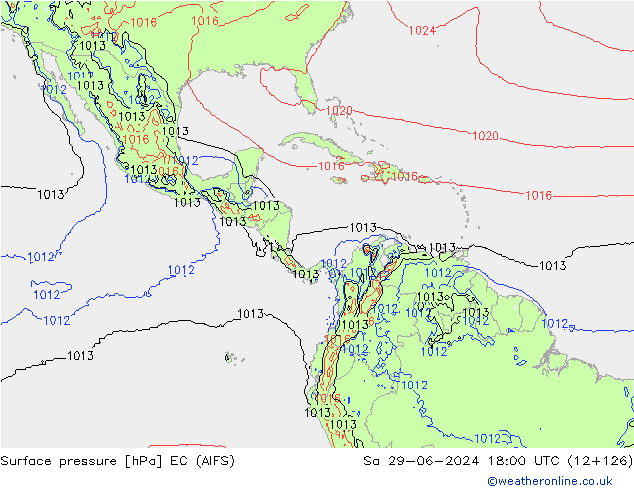 Surface pressure EC (AIFS) Sa 29.06.2024 18 UTC