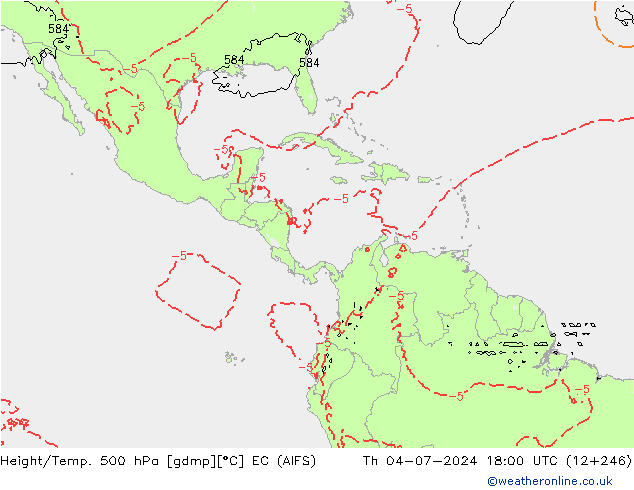 Geop./Temp. 500 hPa EC (AIFS) jue 04.07.2024 18 UTC