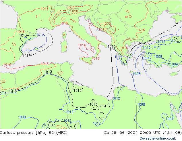 Bodendruck EC (AIFS) Sa 29.06.2024 00 UTC