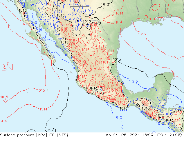 Surface pressure EC (AIFS) Mo 24.06.2024 18 UTC