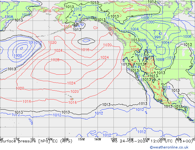 Surface pressure EC (AIFS) Mo 24.06.2024 12 UTC