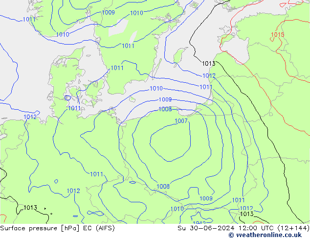 pression de l'air EC (AIFS) dim 30.06.2024 12 UTC