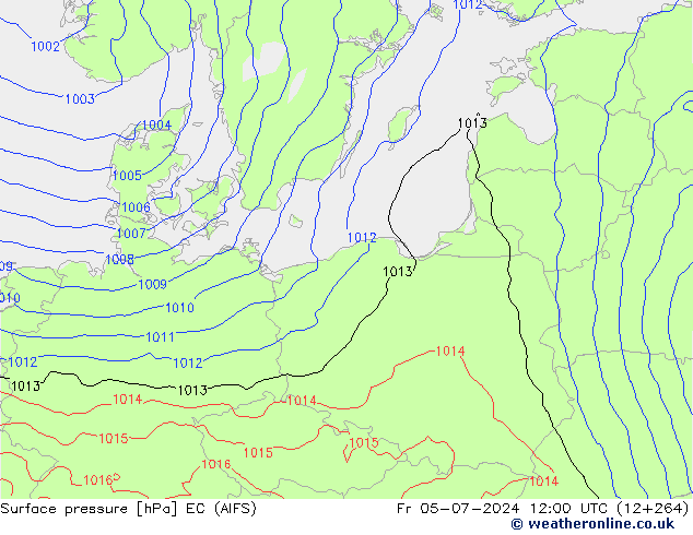 Surface pressure EC (AIFS) Fr 05.07.2024 12 UTC