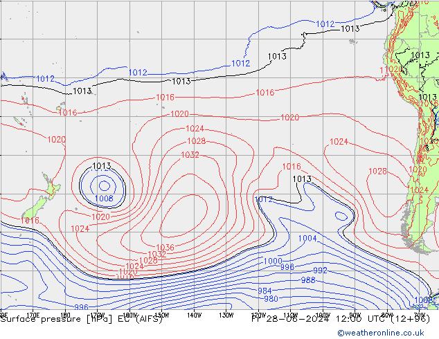 Pressione al suolo EC (AIFS) ven 28.06.2024 12 UTC