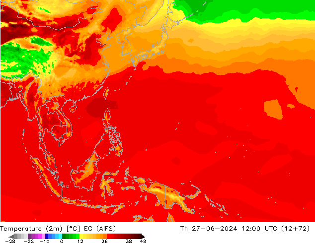 Temperaturkarte (2m) EC (AIFS) Do 27.06.2024 12 UTC