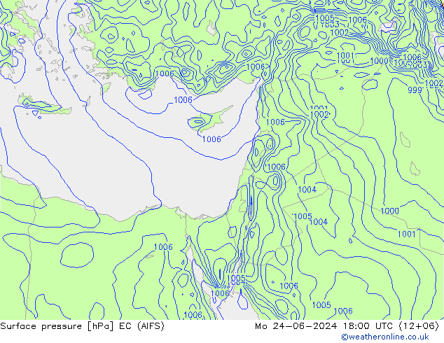 pressão do solo EC (AIFS) Seg 24.06.2024 18 UTC