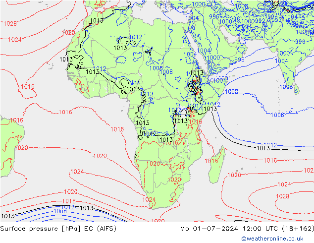 Presión superficial EC (AIFS) lun 01.07.2024 12 UTC
