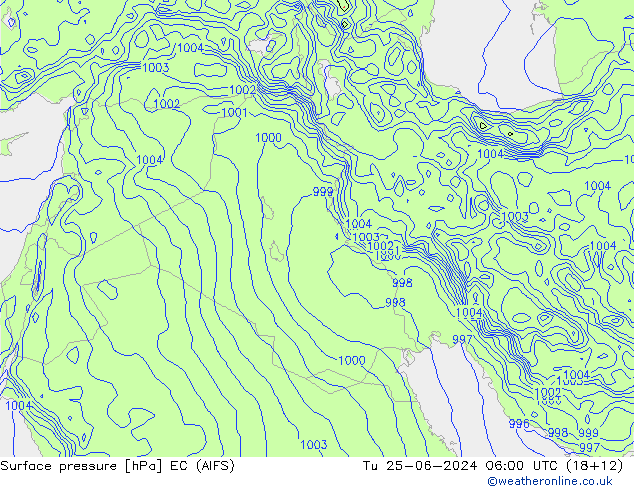 Presión superficial EC (AIFS) mar 25.06.2024 06 UTC